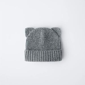 Zara Kids Gray Knit Hat with Ears